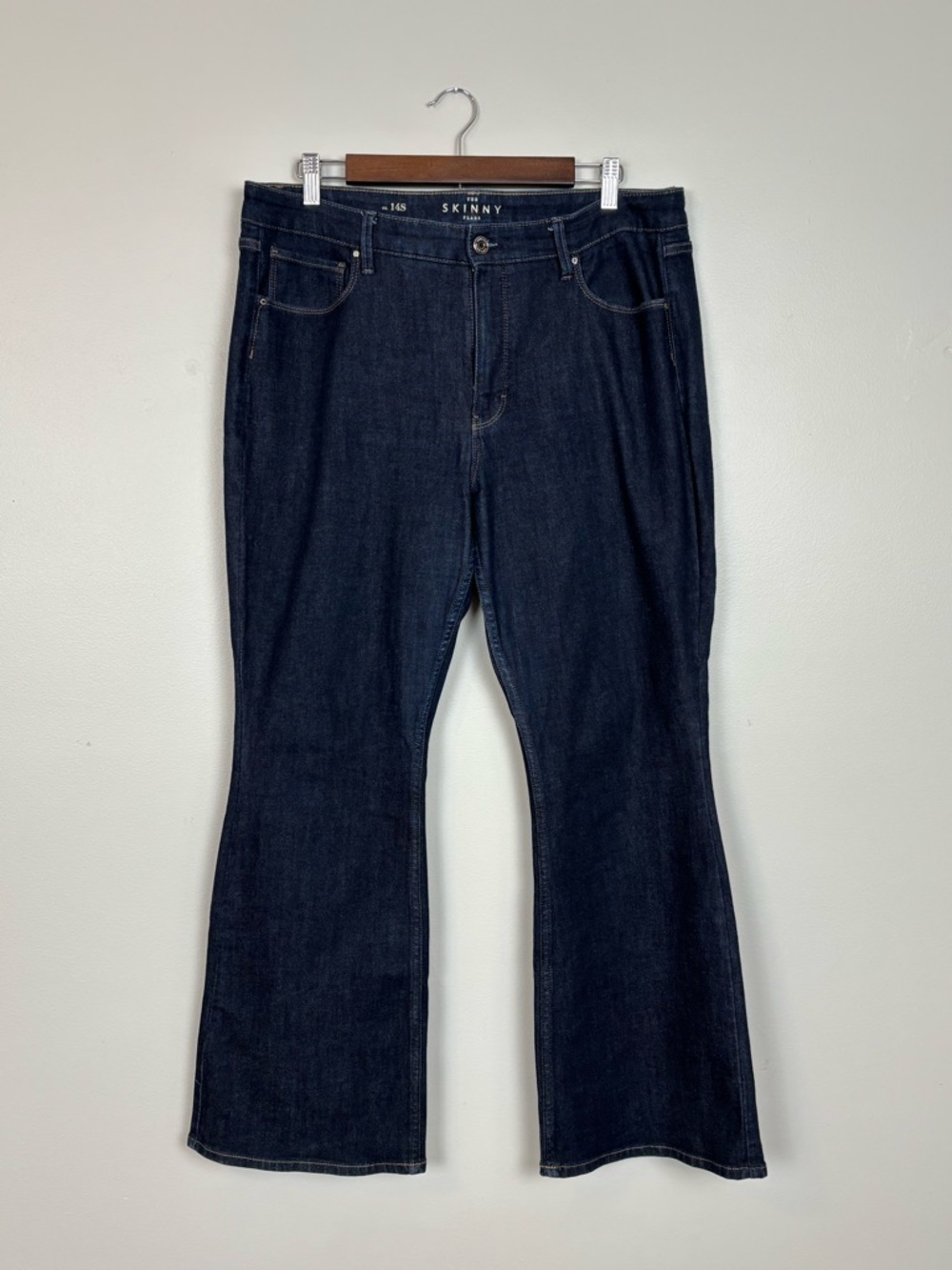 White House Black Market Jeans‎ Womens 14S Blue The Skinny Flare Stretch Denim